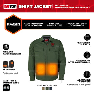 Milwaukee M103E-21 M12™ Shirt Jacket - Green