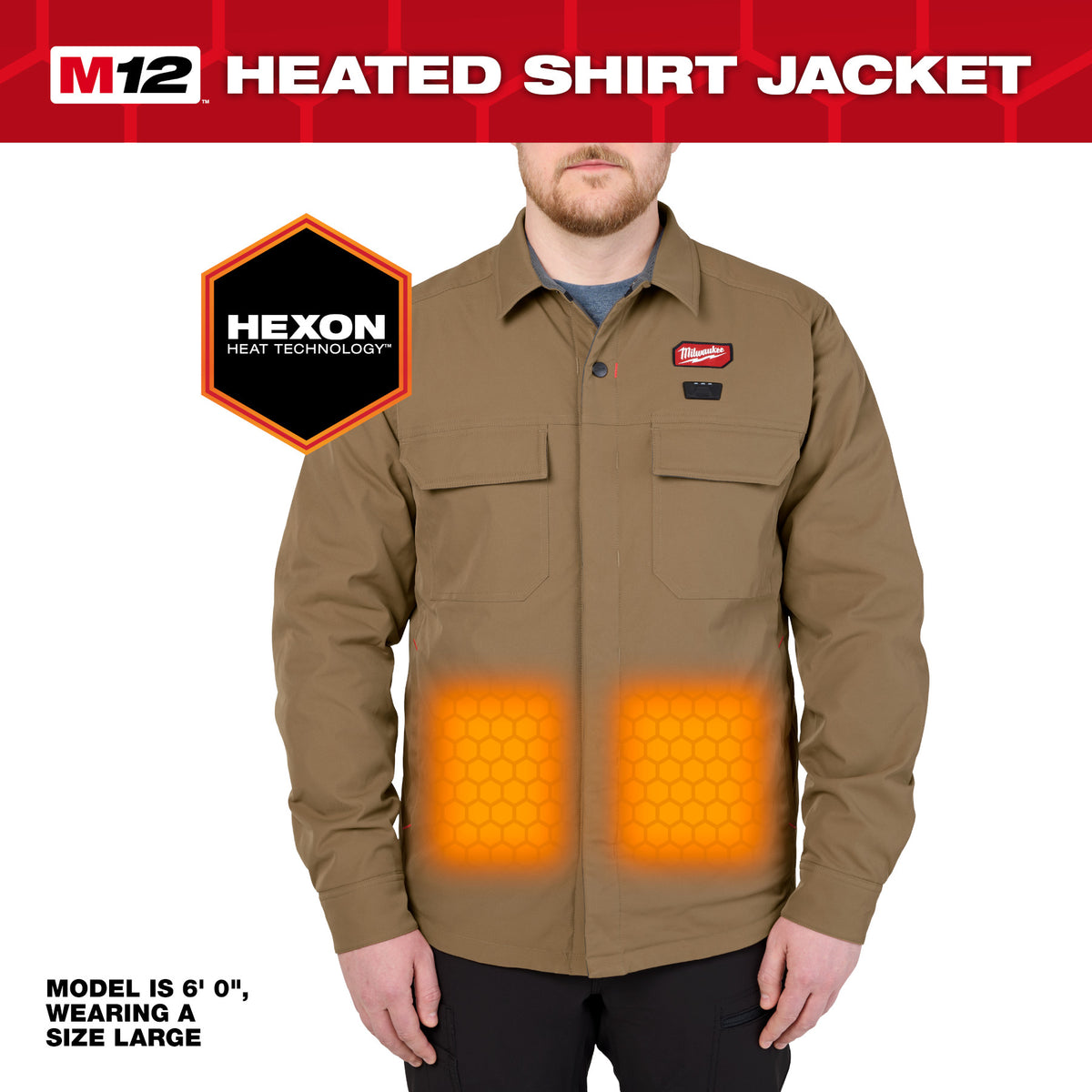 Milwaukee M103K-21 M12™ Shirt Jacket - Khaki