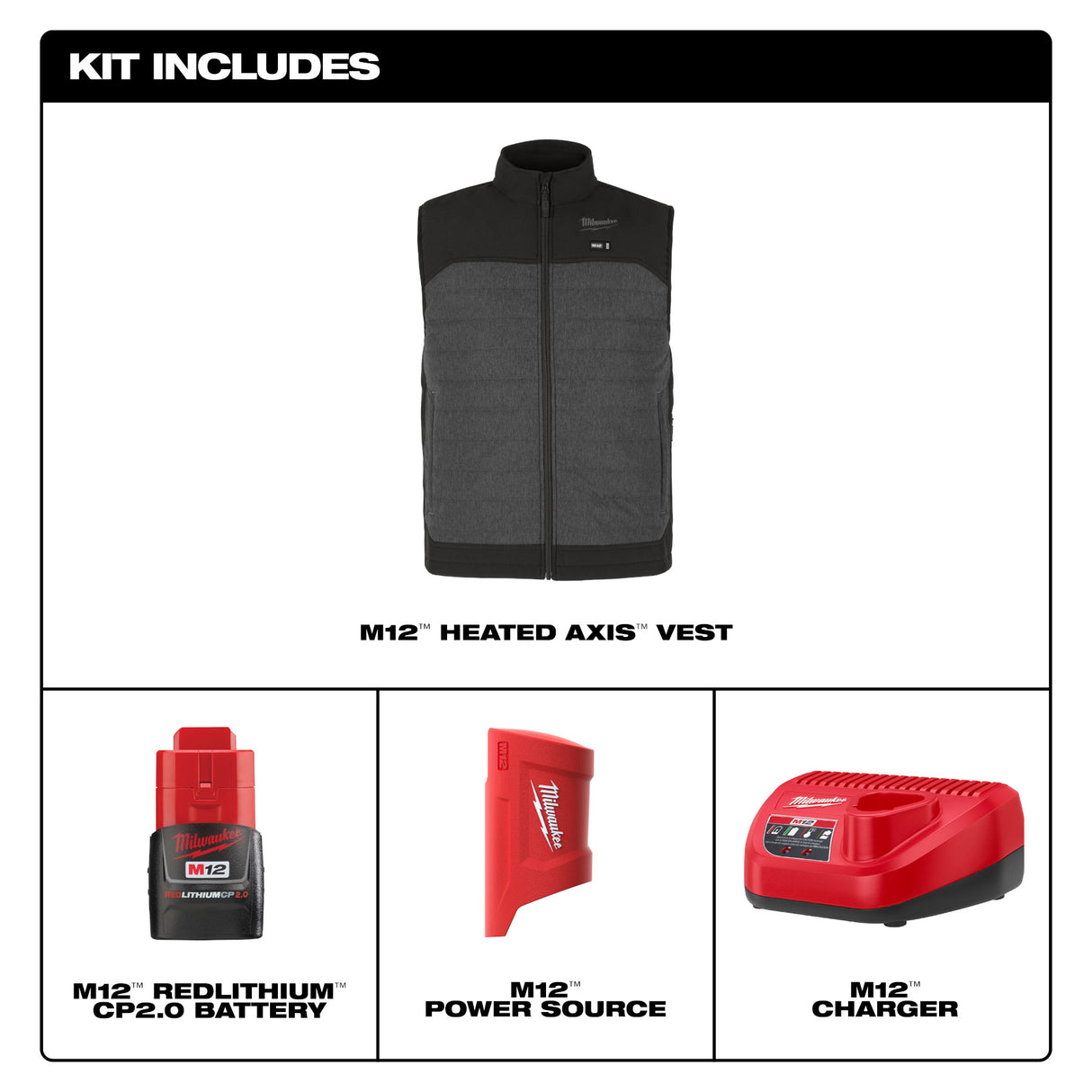 Milwaukee M300-21  M12™ Heated AXIS™ Vest