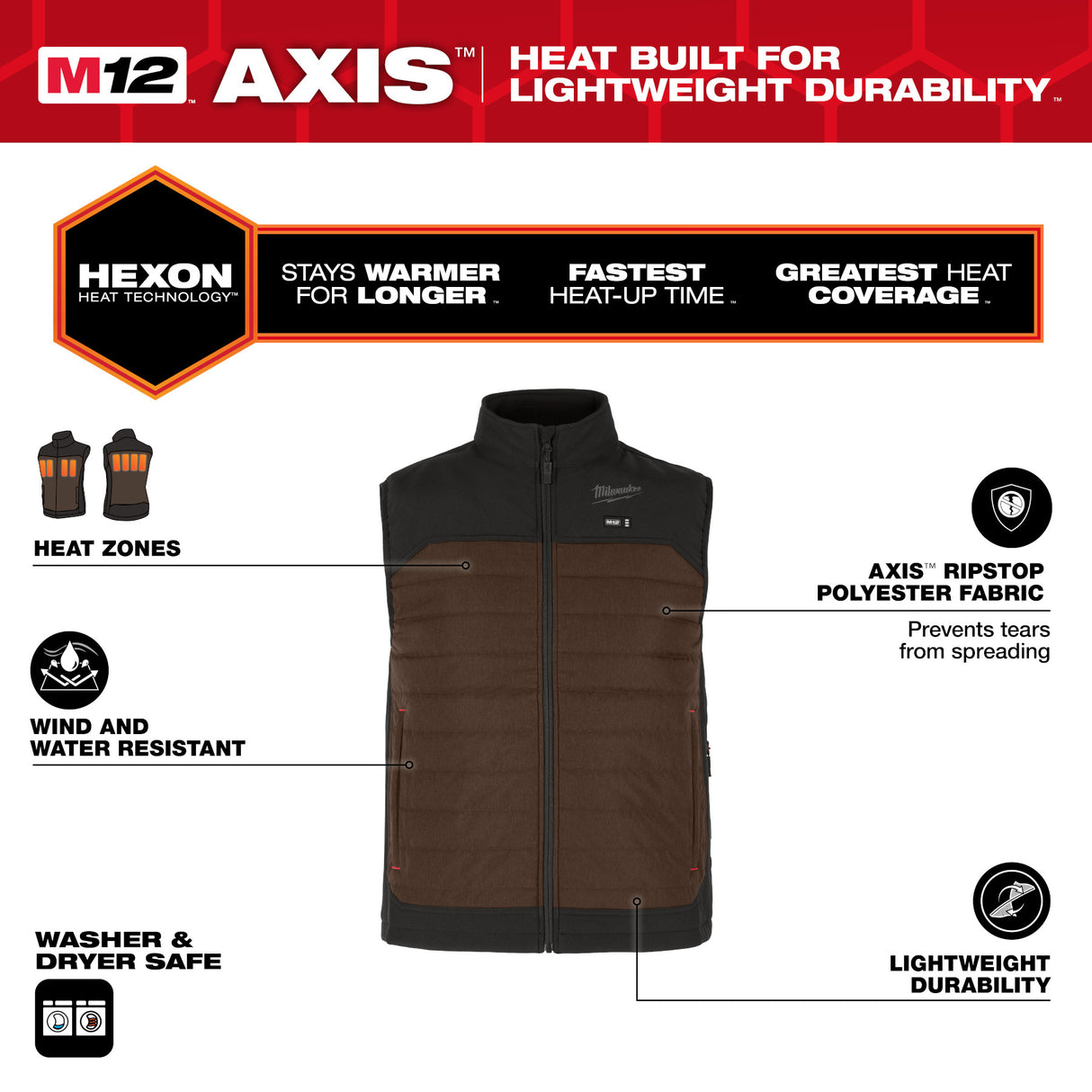 Milwaukee M300-21  M12™ Heated AXIS™ Vest