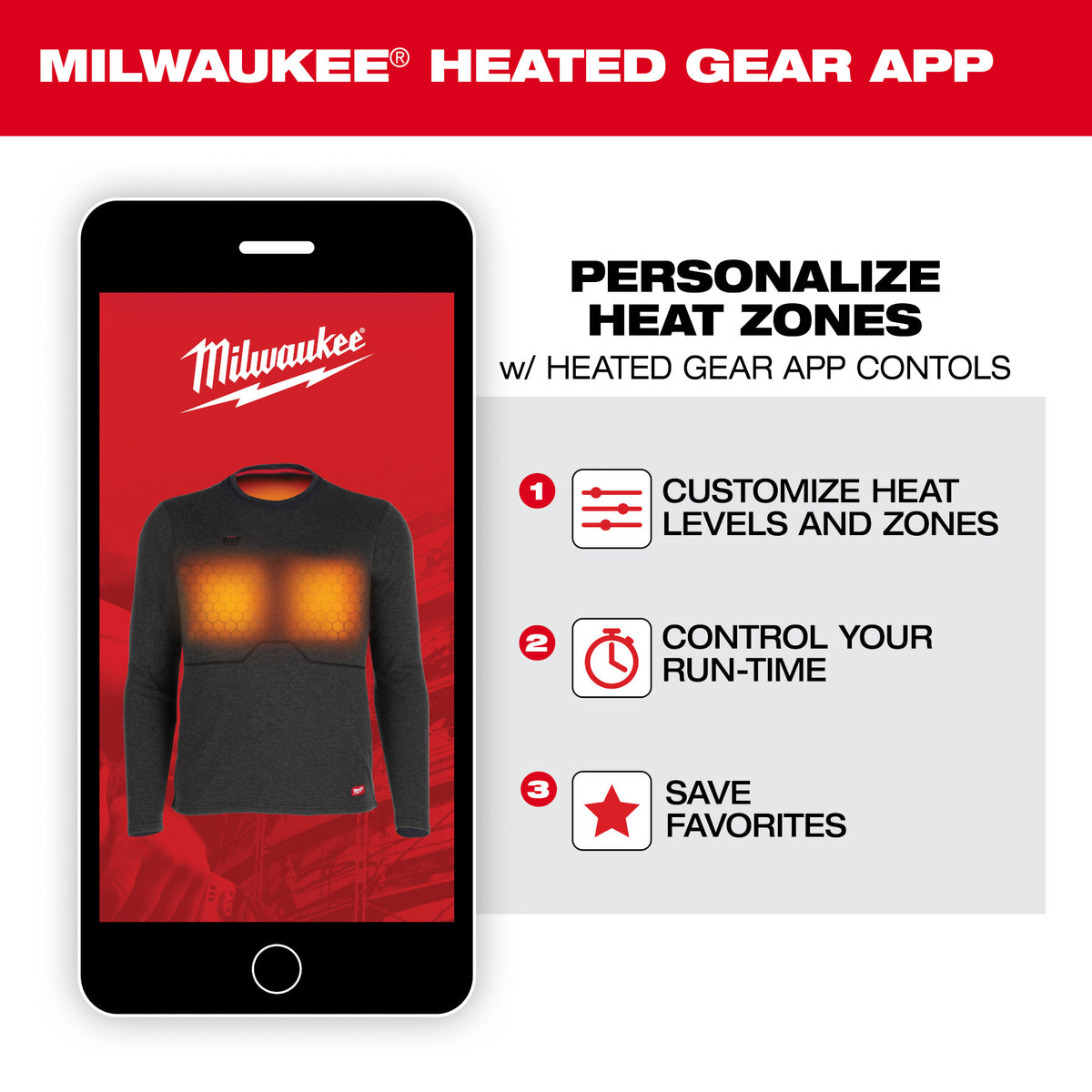 Milwaukee M500B-21  Heated Merino Wool Crew Neck Baselayer