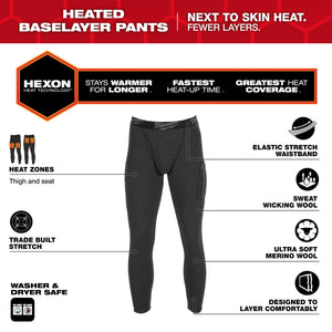 Milwaukee M600B-21  Heated Merino Wool Baselayer Pants