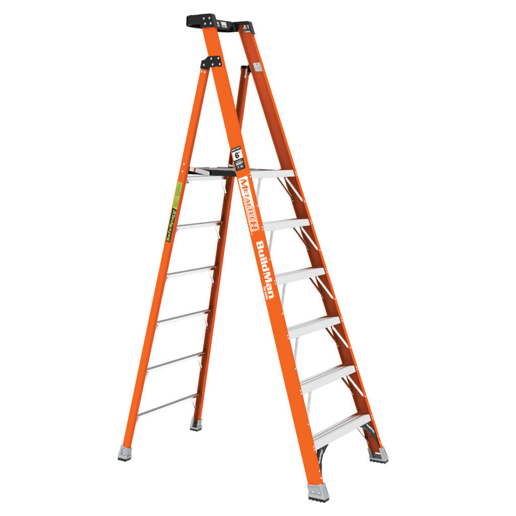 Metaltech E-PSFB6T1A 6ft Platform Fiberglass Step Ladder