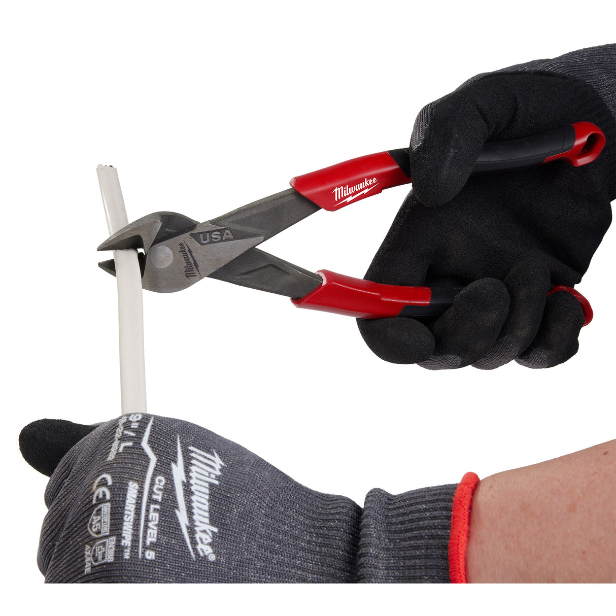 Milwaukee MT558A 8" Angled Head Diagonal Comfort Grip Cutting Pliers (USA)