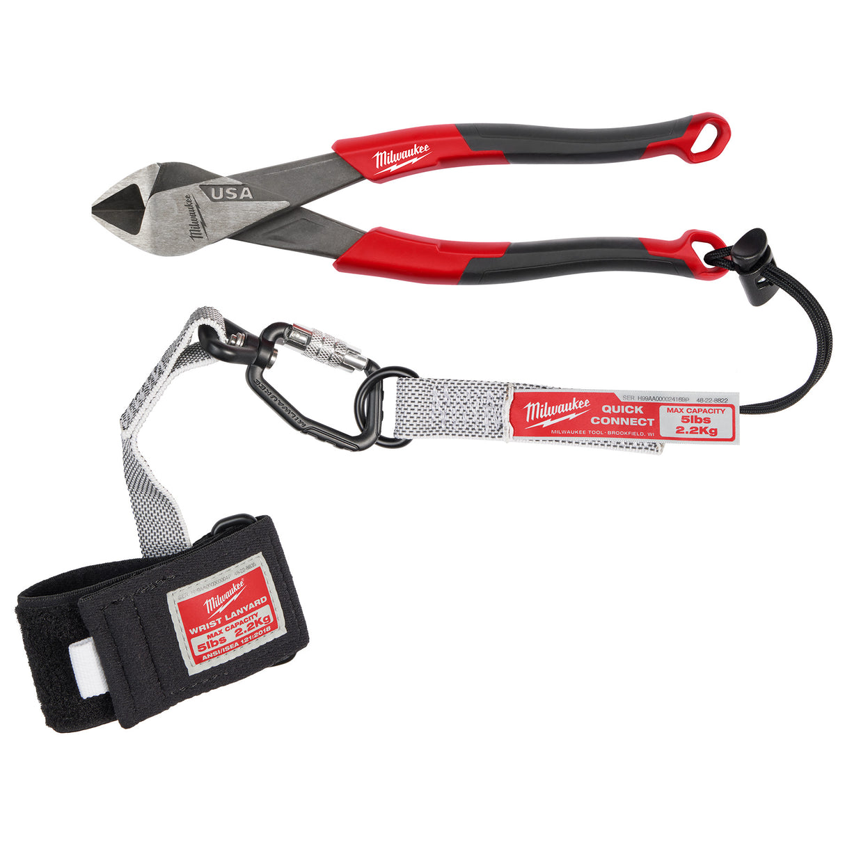 Milwaukee MT558A 8" Angled Head Diagonal Comfort Grip Cutting Pliers (USA)