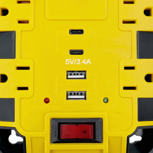 SHOPRO P010722 4- OutLet Magnetic PowerHub with LED Light with 4 USBs