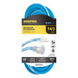 SHOPRO P011080 14/3 SJOOW 25' Extreme Cold Flex Extension Cord Light Indicators - Blue/White