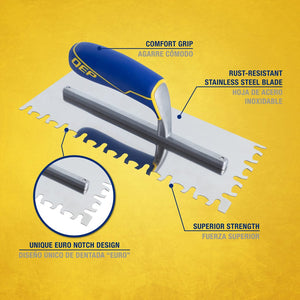 QEP 49918-12 Euro Notch Comfort Grip Trowel