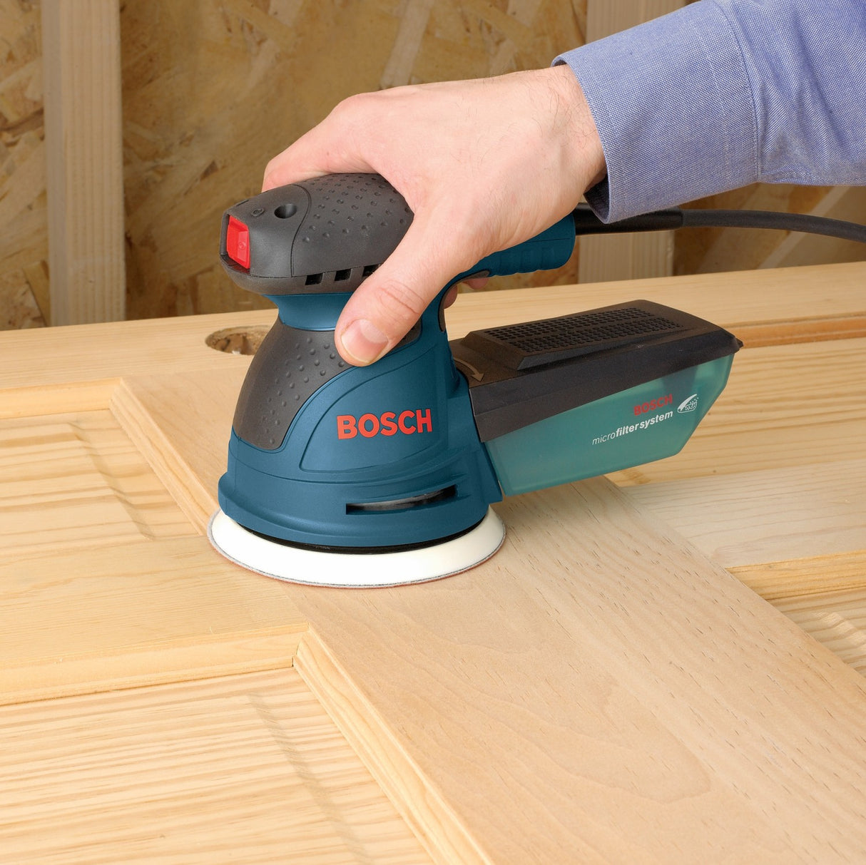Bosch 2-Tool Combo Kit with 5 In. Single-Speed Palm Random Orbit Sander/Polisher and 1/4-Sheet Orbital Finishing Sander