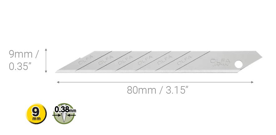 OLFA 5007 9mm A1160B Graphics Snap Blades, 10pk