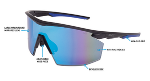 PYRAMEX PMXSPEC Blue Mirror Lens Safety Glasses with AF