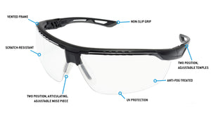 PYRAMEX  TruFlex Half Frame Clear Lens Safety Glasses With H2X Anti-fog