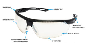 PYRAMEX  TruFlex Half Frame Indoor/Outdoor Lens Safety Glasses With H2X Anti-fog