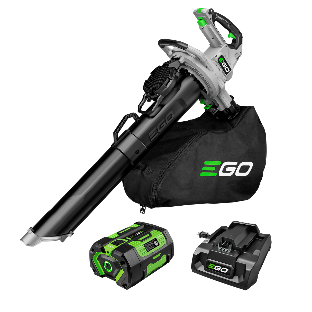 EGO LV5005 POWER+ Leaf Vacuum and Mulcher with 500 CFM Blower, Includes 6.0Ah Battery and 320W Charger