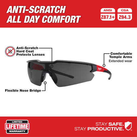 Milwaukee 48-73-2015 Safety Glasses - Tinted Anti-Scratch Lenses