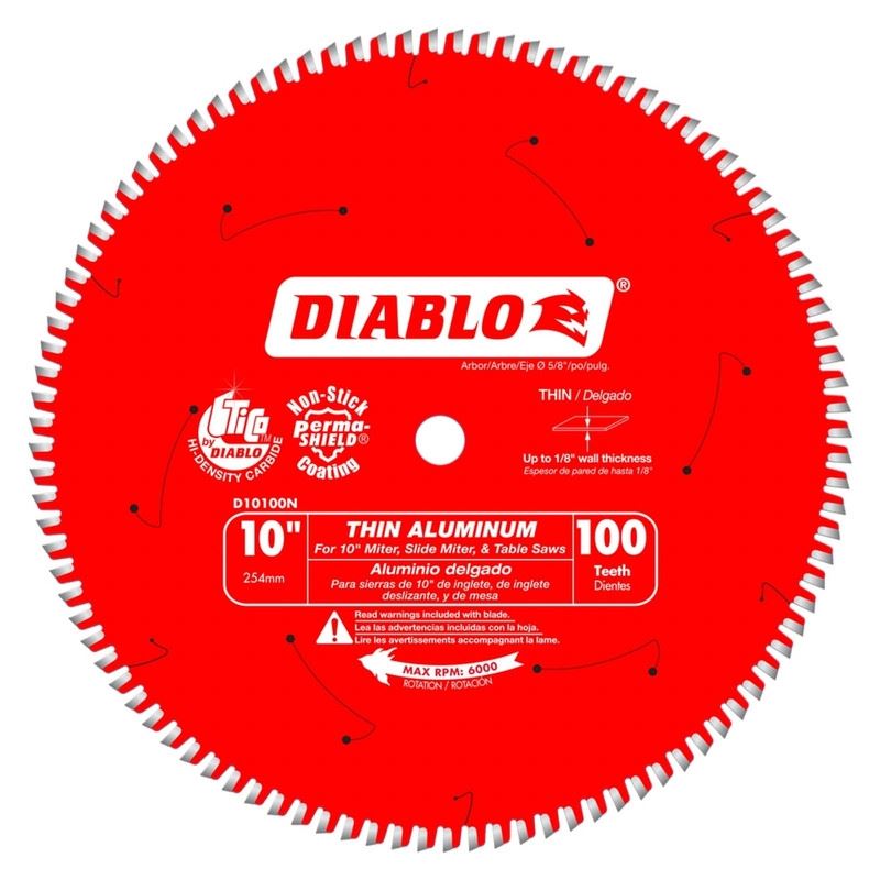 Diablo D10100N 10in x 100-Teeth Saw Blade for Thin Aluminum