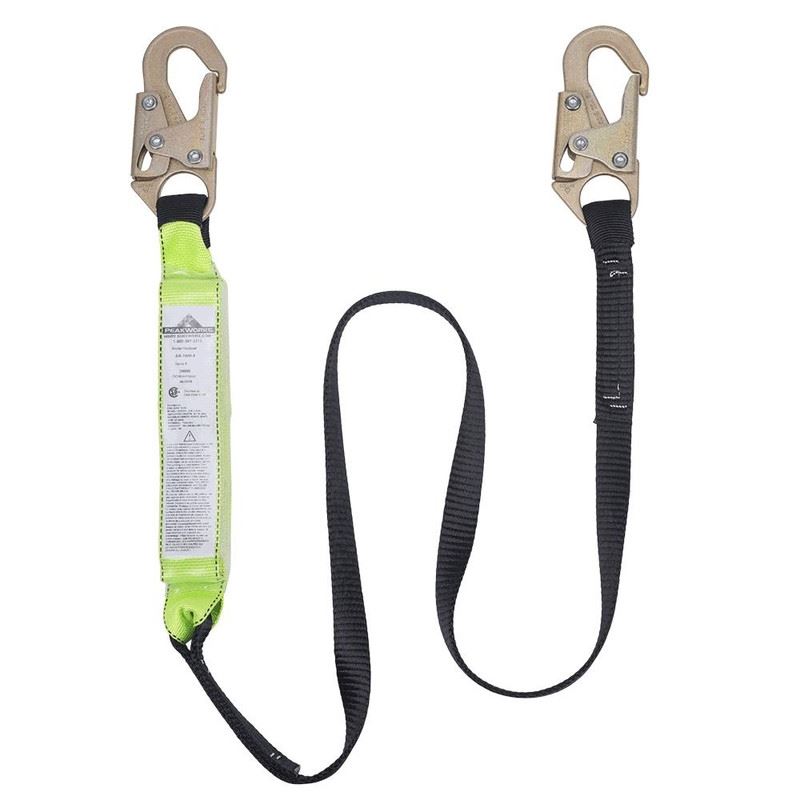 PEAKWORKS V8104706 6ft Shock Absorbing Lanyard w/ Snap Hooks