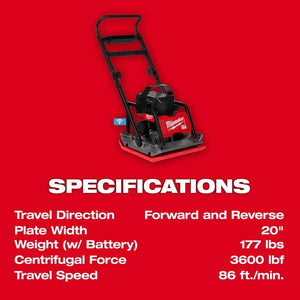 Milwaukee MXF220-2HD MX FUEL 20in Plate Compactor Kit