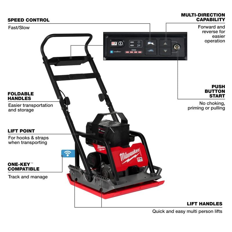 Milwaukee MXF220-2HD MX FUEL 20in Plate Compactor Kit