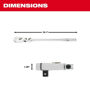 Milwaukee 48-22-9052 1/2in Drive 18in Flex Head Ratchet