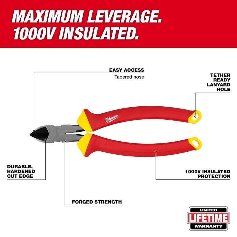 Milwaukee 48-22-2208 1000V Insulated 8in Diagonal Cutting Pliers