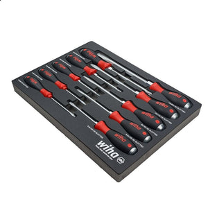 WIHA 53180 10 PIECE SOFTFINISH  HEAVY DUTY CUSHION GRIP SCREWDRIVER TRAY SET