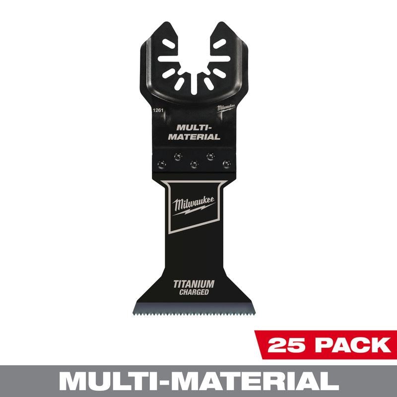 Milwaukee 49-25-1268 MILWAUKEE OPEN-LOK 1-3/4in TITANIUM CHARGED Bi-Metal Multi-Material Multi-Tool Blades 25PK