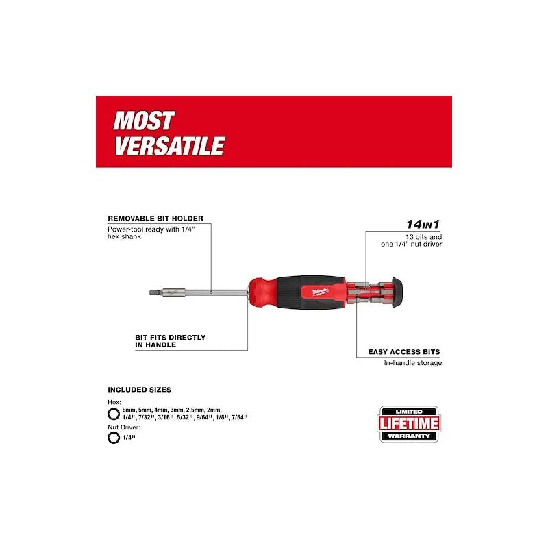 Milwaukee | 48-22-2908 14-in-1 Hex Multi-Bit Screwdriver