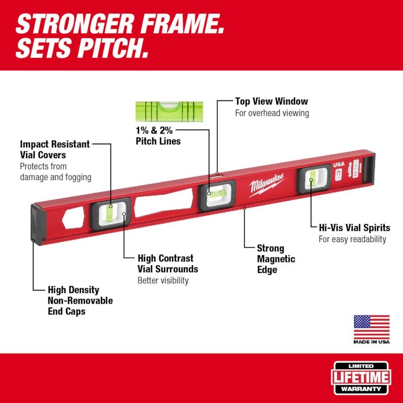 Milwaukee MLIBM48 48in Magnetic I-Beam Level