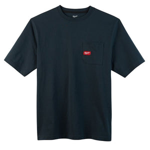 601BL-XL Men's Heavy Duty Pocket T-Shirt - Short Sleeve - Blue X-Large