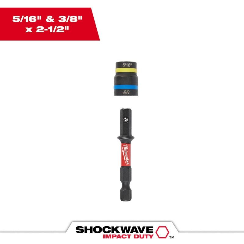 Milwaukee 49-66-4543 SHOCKWAVE 5/16in - 3/8in Impact Duty QUIK CLEAR 2-in-1 Magnetic Nut Drivers