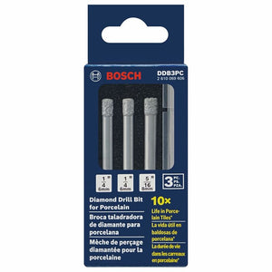Bosch DDB3PC 3 pc. Porcelain Diamond Drill Bit Set
