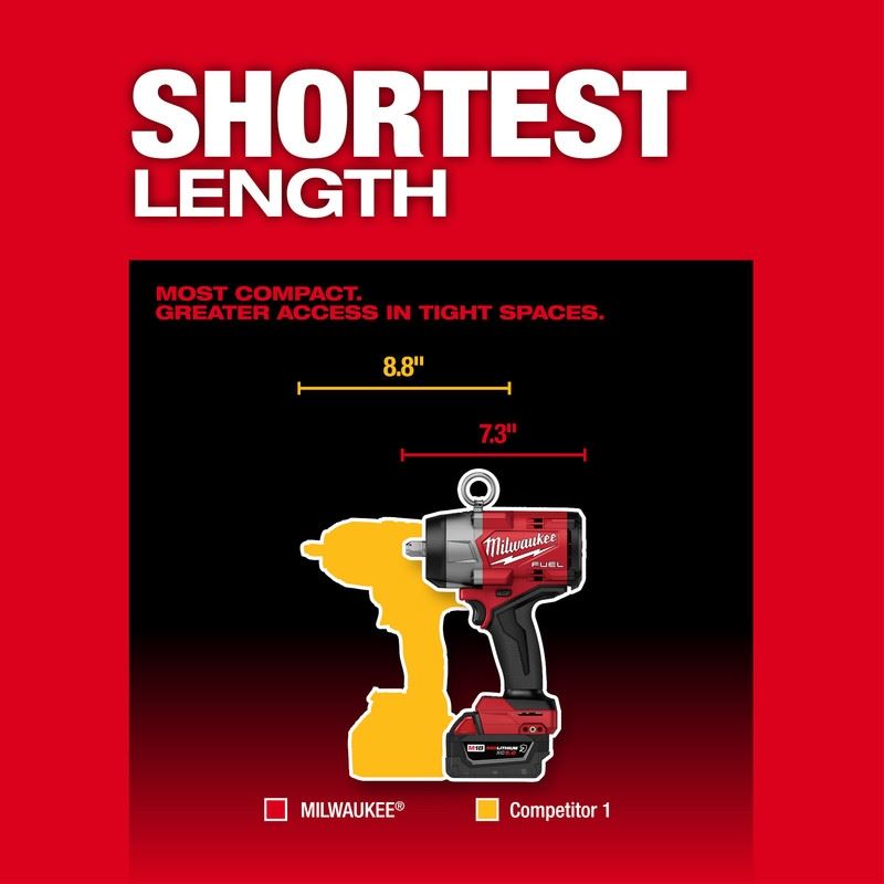 Milwaukee 2966-20 M18 FUEL 1/2" High Torque Impact Wrench w/ Pin Detent