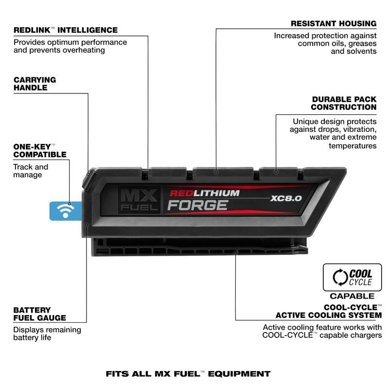 Milwaukee MXFXC608 MX FUEL REDLITHIUM FORGE XC8.0 BATTERY PACK