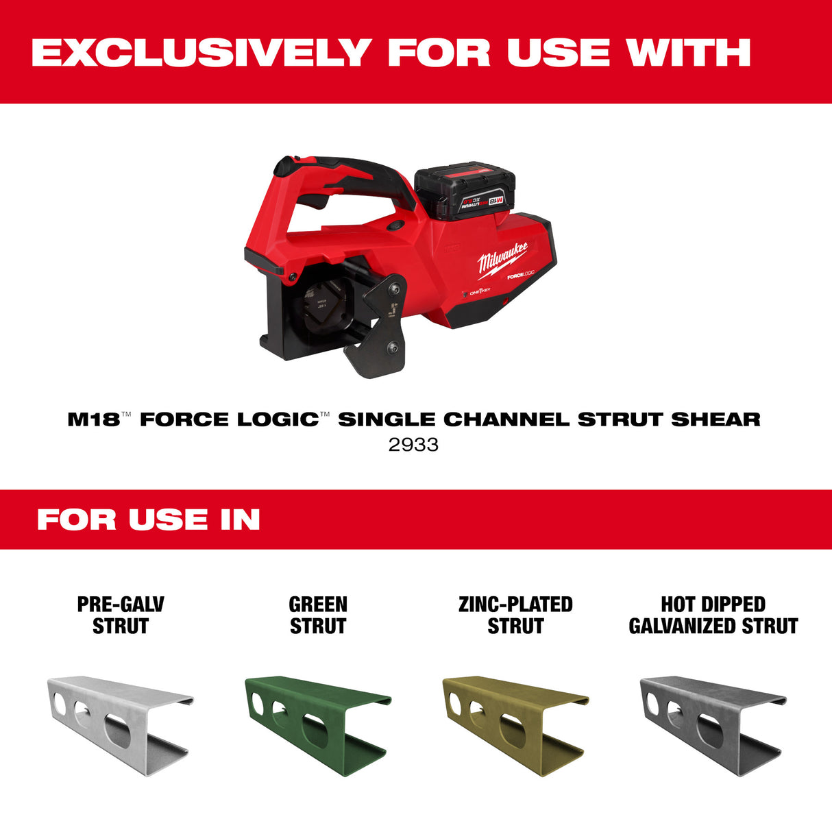 Milwaukee 49-16-1158 1" x 1-5/8 Strut Shearing Dies