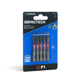 Impactech Phillips #1 Power Bit x 2" - Carded 5pc