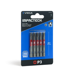Impactech Phillips #3 Power Bit x 2" - Carded 5pc