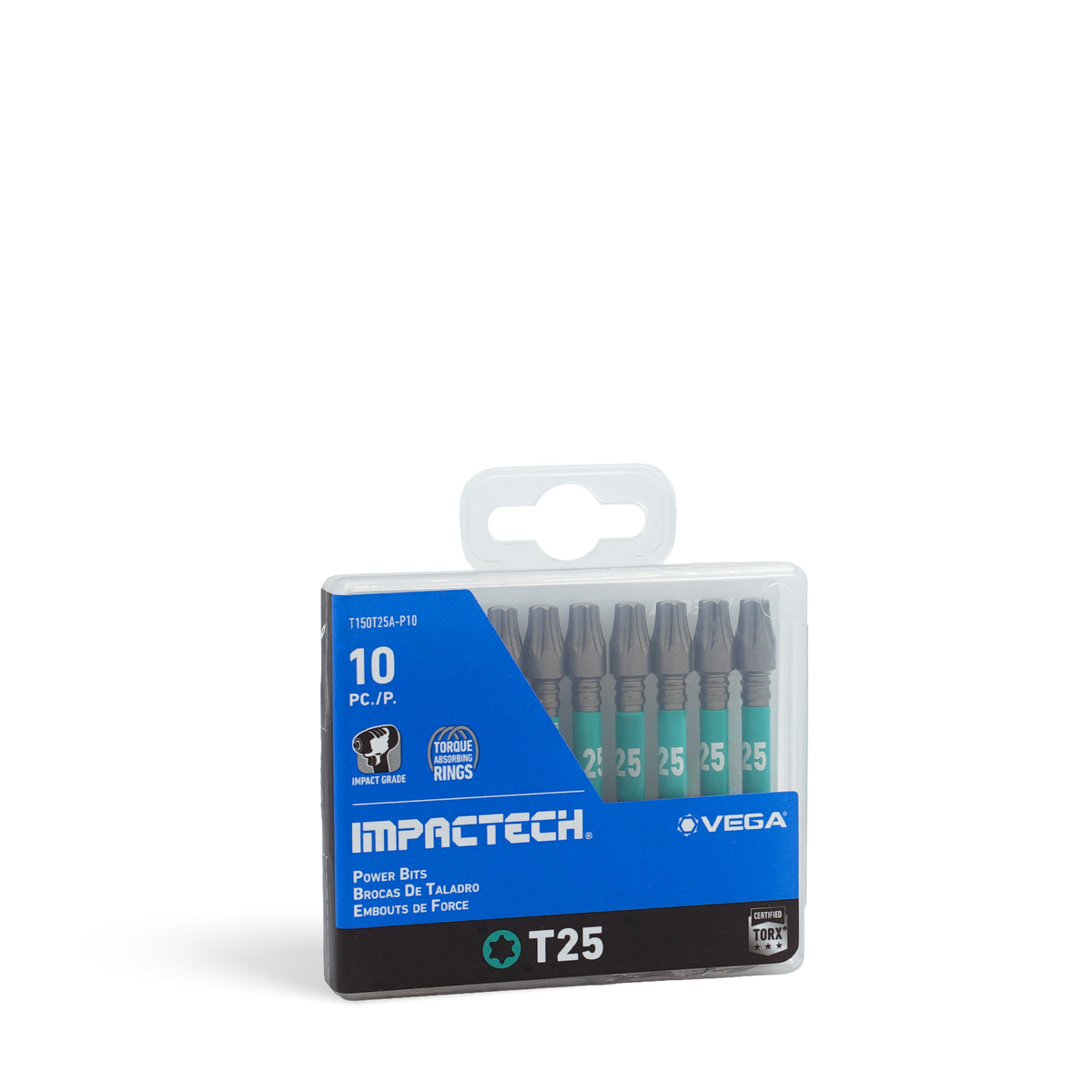 Impactech TORX 25 Power Bit x 2" - Plastic Case 10pc
