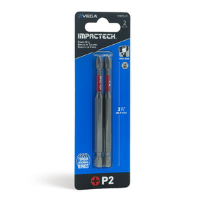 Impactech Phillips #2 Power Bit x 3-1/2" - Carded 2pc