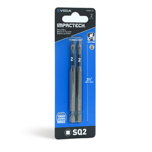 Impactech Square #2 Power Bit x 3-1/2" - Carded 2pc