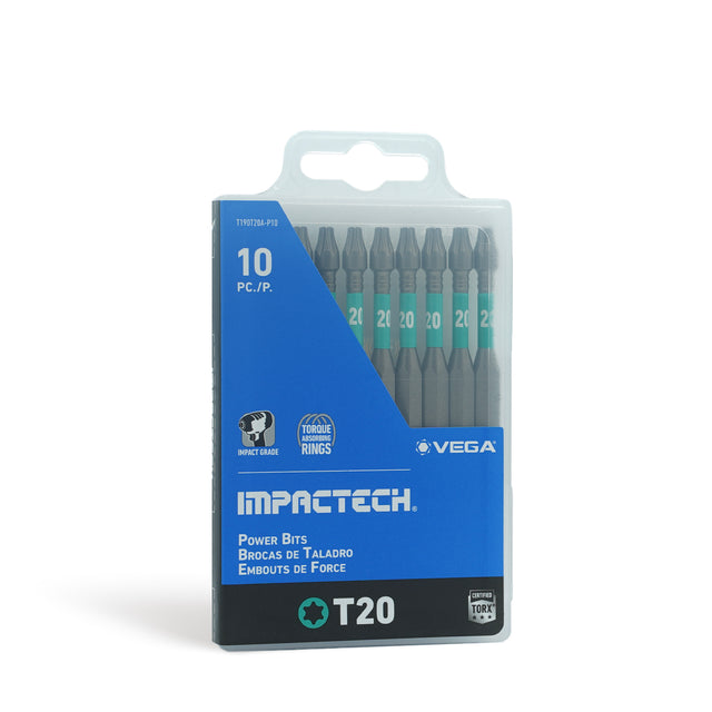 Impactech Torx T20 Power Bit x 3-1/2"- Plastic Case 10pc