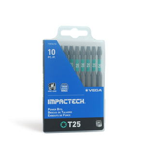 Impactech Torx T25 Power Bit x 3-1/2" - Plastic Case 10pc