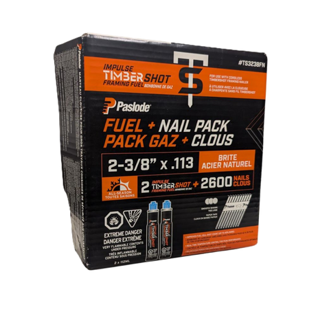 PASLODE TS3238FN Impulse TimberShot Framing Fuel+Nail Combo Pack - 3-1/4"  - 2-3/8