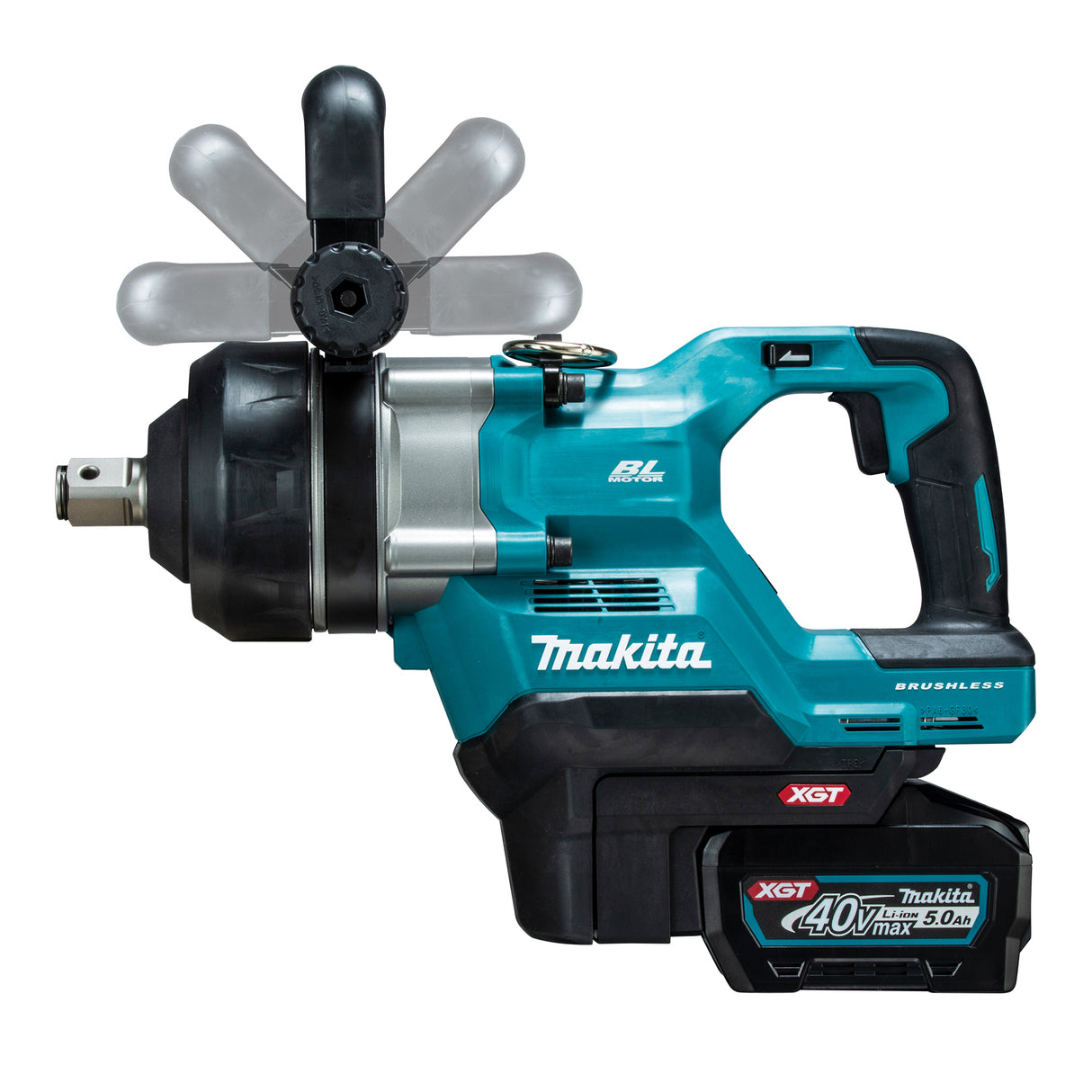 Makita TW009GT202 40Vmax XGT Brushless 1" Short Anvil Impact Wrench, 5.0Ah x2