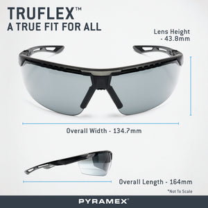 PYRAMEX  TruFlex Half Frame Grey Lens Safety Glasses With H2X Anti-fog