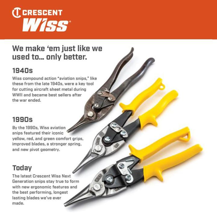 Crescent M3R 9-3/4" Compound Action Straight, Left, and Right Cut Snips