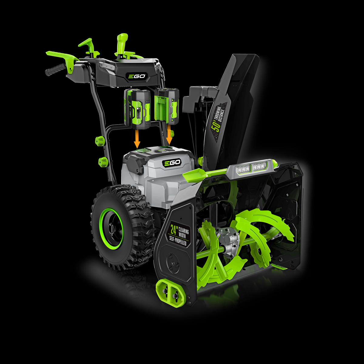 EGO SNT2405 POWER+ 24 in. Self-Propelled 2-Stage Snow Blower with Peak Power™ and 2 x 7.5 Batteries and Dual Port Charger