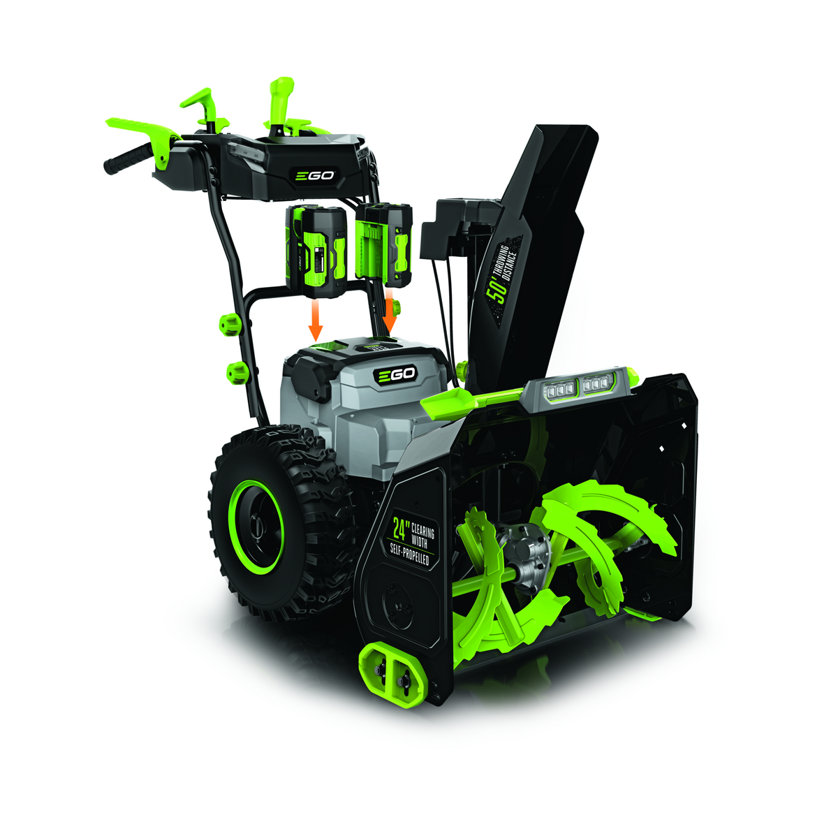EGO SNT2405 POWER+ 24 in. Self-Propelled 2-Stage Snow Blower with Peak Power™ and 2 x 7.5 Batteries and Dual Port Charger