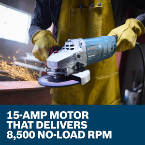 BOSCH GWS22-180J 7 In. Large Angle Grinder – 15 Amp W/ Lock-On Trigger Switch