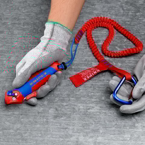 KNIPEX 16 50 145 SBA Stripping Knife With Guide Shoe and Ratchet Function